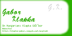 gabor klapka business card